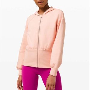 Lululemon Hugged-Waist Cotton Zip Hoodie Pink Mist